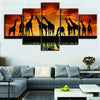 Image of Africa Sunset Scenery Giraffe Wall Art Canvas Decor Printing