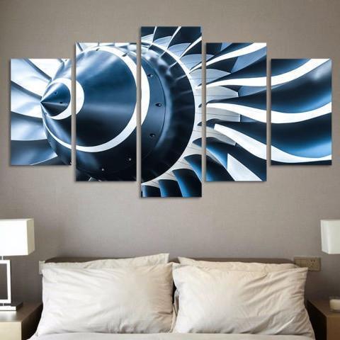 Aircraft Engine Shaft Blades Wall Art Canvas Decor Printing