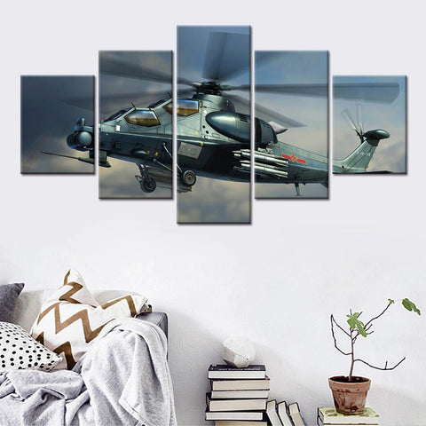 Aircraft Helicopter War Fighting Wall Art Canvas Decor Printing