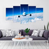 Image of Airplane Flight Clouds Wall Art Canvas Decor Printing