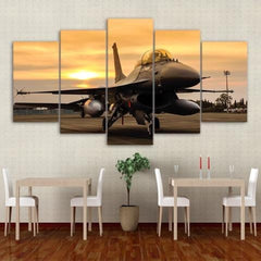 Airplane Sunset Wall Art Canvas Decor Printing