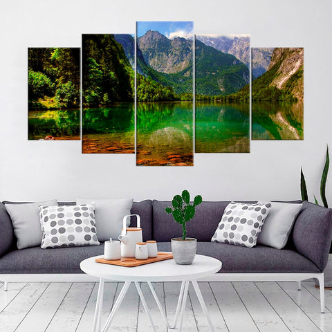 Alps Mountain Lake Konigssee Fine Wall Art Canvas Decor Printing