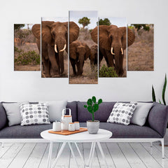 Animals Еlephant Wildlife Wall Art Canvas Decor Printing