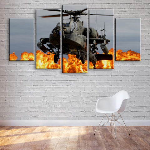 Apache Attack Helicopter Wall Art Canvas Decor Printing