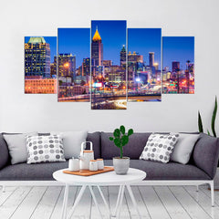 Atlanta City Skyline Wall Art Canvas Decor Printing