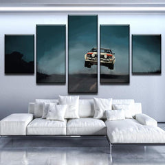 Audi Car Jumping Racing Wall Art Canvas Decor Printing