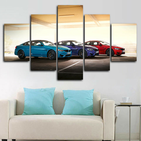 M4 Colors Sports Cars Wall Art Canvas Decor Printing