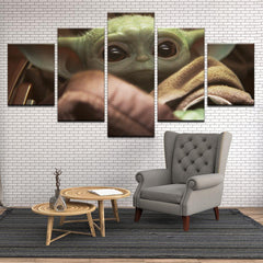 Baby Yoda The Child Mandalorian Star Wars Wall Art Canvas Decor Printing