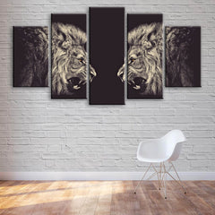 Battling Lions Wall Art Canvas Decor Printing