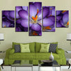 Image of Beautiful Crocus Purple Flowers Blossoms Wall Art Canvas Decor Printing