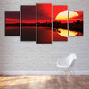 Image of Beautiful Sunset Red Sky At Night Wall Art Canvas Decor Printing
