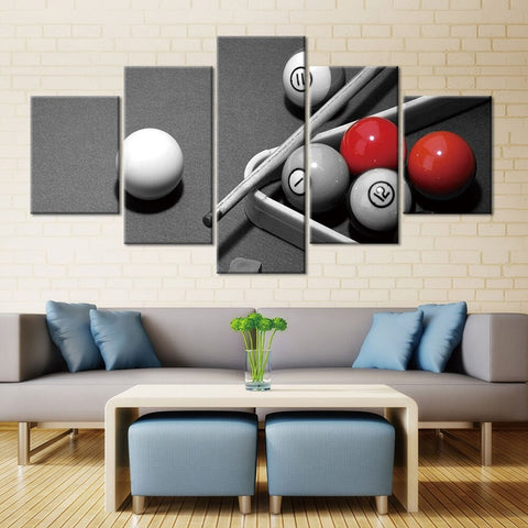 Billiards White and Red Wall Art Canvas Decor Printing