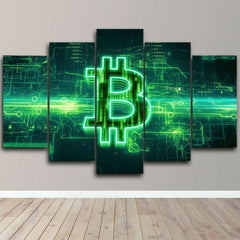 Bitcoin Crypto Blockchain Wall Art Canvas Decor Printing