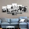 Image of Black-White California Los Angeles Skyline Wall Art Canvas Decor Printing