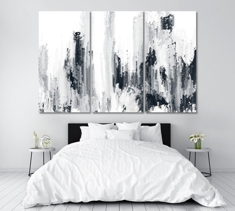 Black And White Abstract Wall Art Canvas Print Decor