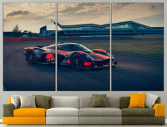 Black Aston Martin Sports Car Wall Art Canvas Print Decor