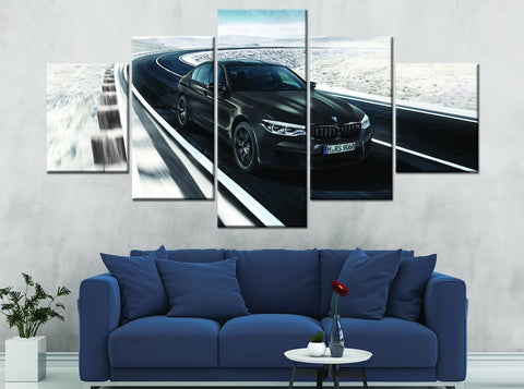 Black M5 Sportscar Wall Art Canvas Decor Printing