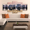 Image of Black Cows Animal Herd On Farm Wall Art Canvas Decor Printing