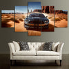 Image of Black Ford Mustang GT Car Wall Art Canvas Decor Printing