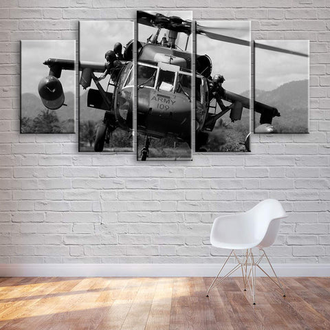 Black Hawk Helicopter Wall Art Canvas Decor Printing