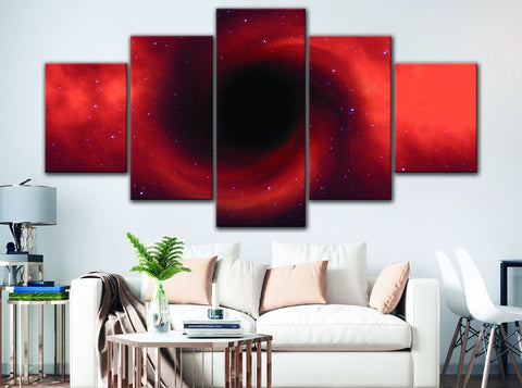 Black Hole Red Universe Wall Art Canvas Decor Printing