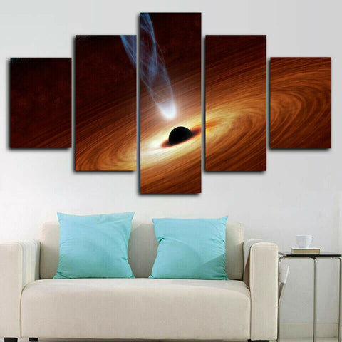 Black Hole Space Universe Wall Art Canvas Decor Printing