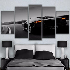 Black Lamborghini Wall Art Canvas Decor Printing