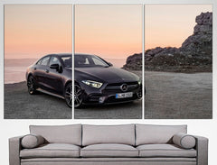 Black Mercedes Benz Car Wall Art Canvas Print Decor