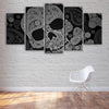 Image of Black Paisley Skull Wall Art Canvas Decor Printing