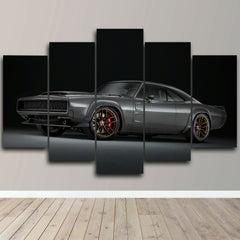 Black Retro Car Wall Art Canvas Decor Printing