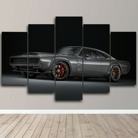 Black Retro Car Wall Art Canvas Decor Printing