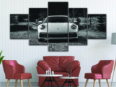 Black & White Porsche 911 Wall Art Canvas Decor Printing