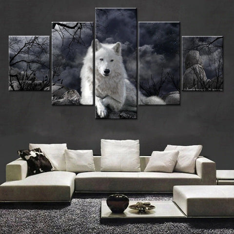 Black & White Wolf Animal Wall Art Canvas Decor Printing