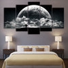 Image of Black and  White Earth Wall Art Canvas Decor Printing