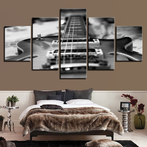 Black and White Guitar Classic Wall Art Canvas Decor Printing