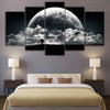 Image of Black and White Planet Landscape Wall Art Canvas Decor Printing