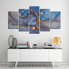 Image of Blue-Gray Marble Abstract Wall Art Canvas Decor Printing