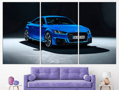 Blue Audi Car Wall Art Canvas Print Decor