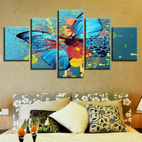 Blue Butterfly Wall Art Canvas Decor Printing