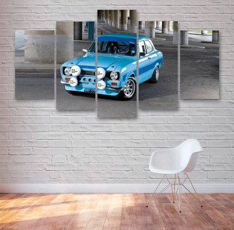 Blue Classic Car Wall Art Canvas Decor Printing