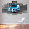 Image of Blue Classic Car Wall Art Canvas Decor Printing