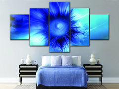 Blue Explosion Abstract Wall Art Canvas Decor Printing