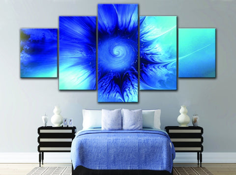 Blue Explosion Abstract Wall Art Canvas Decor Printing