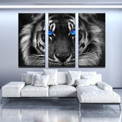 Blue Eyed Giant Tiger Wall Art Canvas Decor Printing