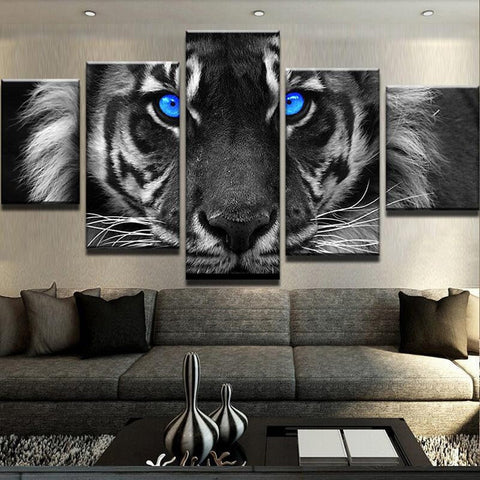 Blue Eyed Giant Tiger Wall Art Canvas Decor Printing