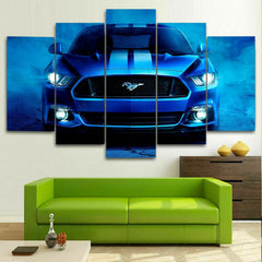 Blue Ford Mustang Shelby Wall Art Canvas Decor Printing