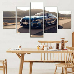 Blue M8 Sports Car Wall Art Canvas Decor Printing