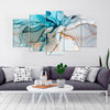 Image of Blue Marble Abstract Watercolor Wall Art Canvas Decor Printing