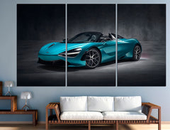 Blue McLaren Super Car Wall Art Canvas Print Decor