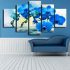 Image of Blue Orchid Abstract Flower Wall Art Canvas Decor Printing